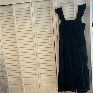 Anthropologie Peregrine Black Sundress with Ruffled Straps - Women's Dress